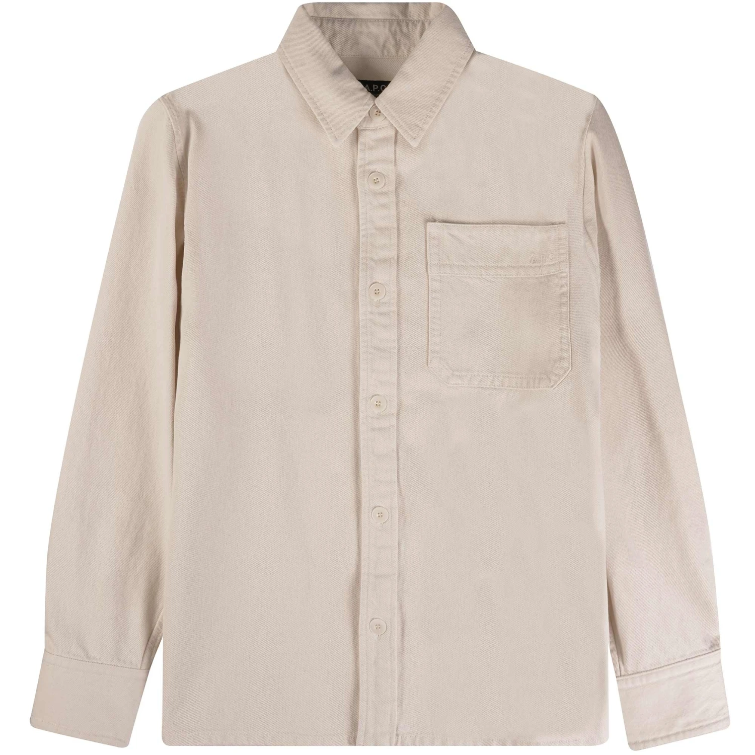 A.P.C. Basile Brodée Poitrine Overshirt - Ecru 1 A.P.C. Basile Brodée Poitrine Overshirt - Ecru