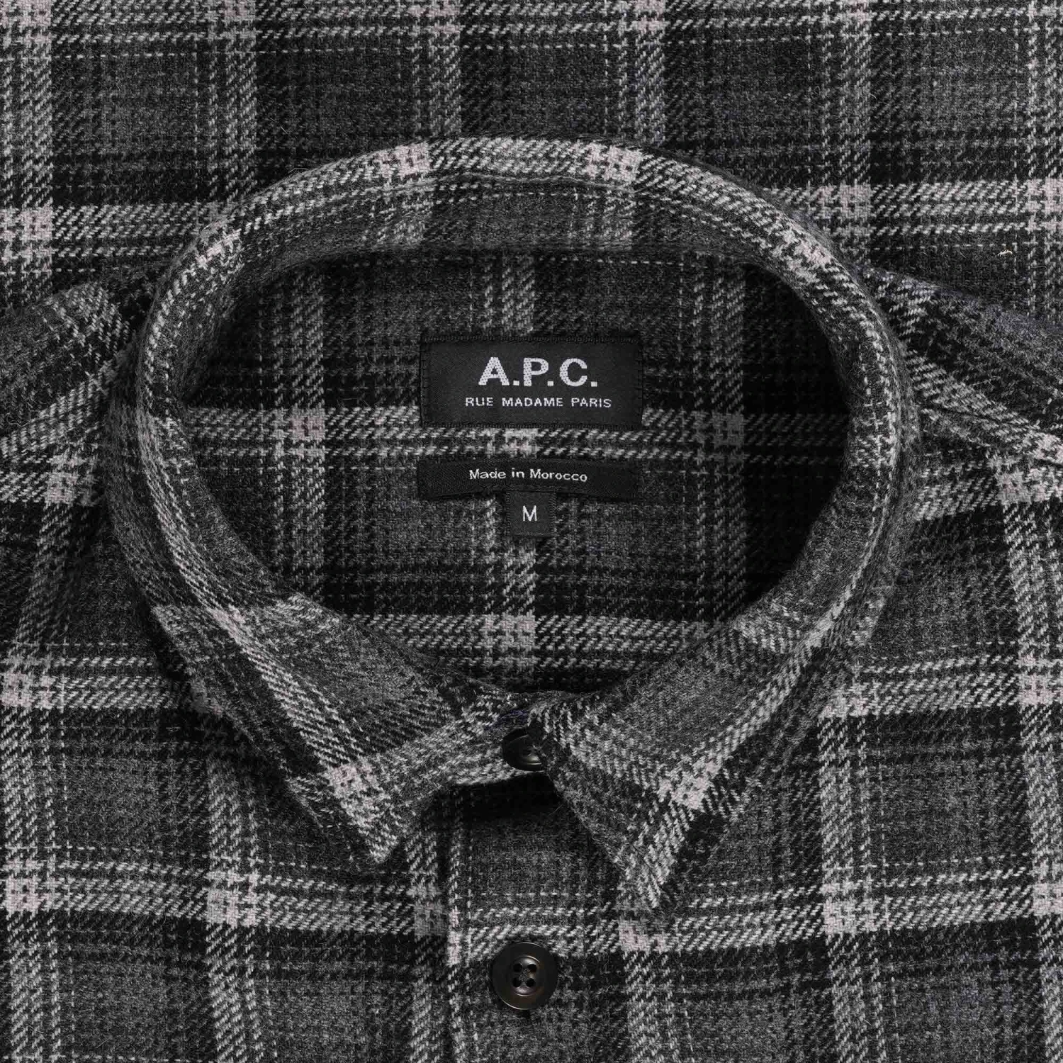 A.P.C. Trek Check Overshirt - Anthracite 2 A.P.C. Trek Check Overshirt - Anthracite - Image 2