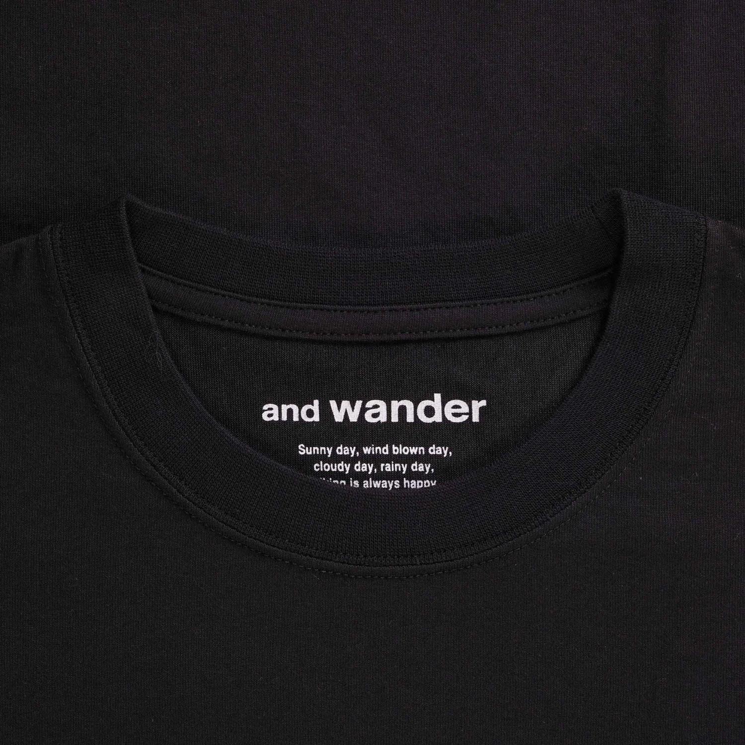 And Wander Big Logo T-Shirt - Black 2 And Wander Big Logo T-Shirt - Black - Image 2
