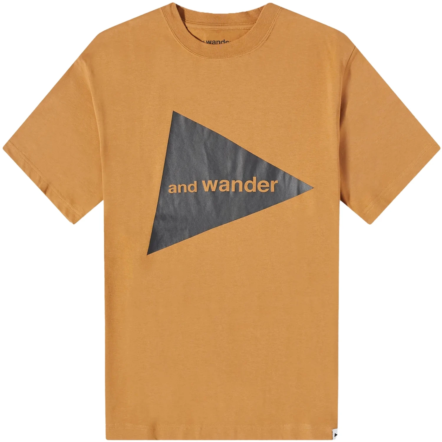 And Wander Big Logo T-Shirt - Dark Beige 1 And Wander Big Logo T-Shirt - Dark Beige