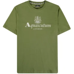 Aquascutum Large Logo T-Shirt - Army Green