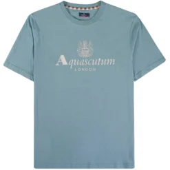 Aquascutum Large Logo T-Shirt - Avio