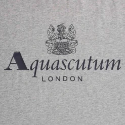 Aquascutum Large Logo T-Shirt - Grey Mel -Lacoste Cloth Shop aquascutum large logo t shirt grey mel p60627 892693 image