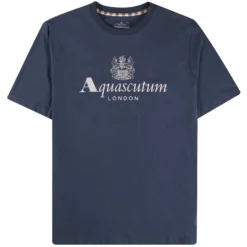 Aquascutum Large Logo T-Shirt - Navy