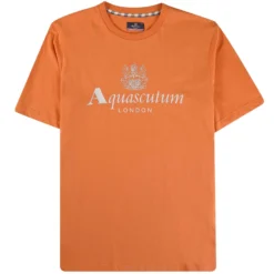 Aquascutum Large Logo T-Shirt - Rust