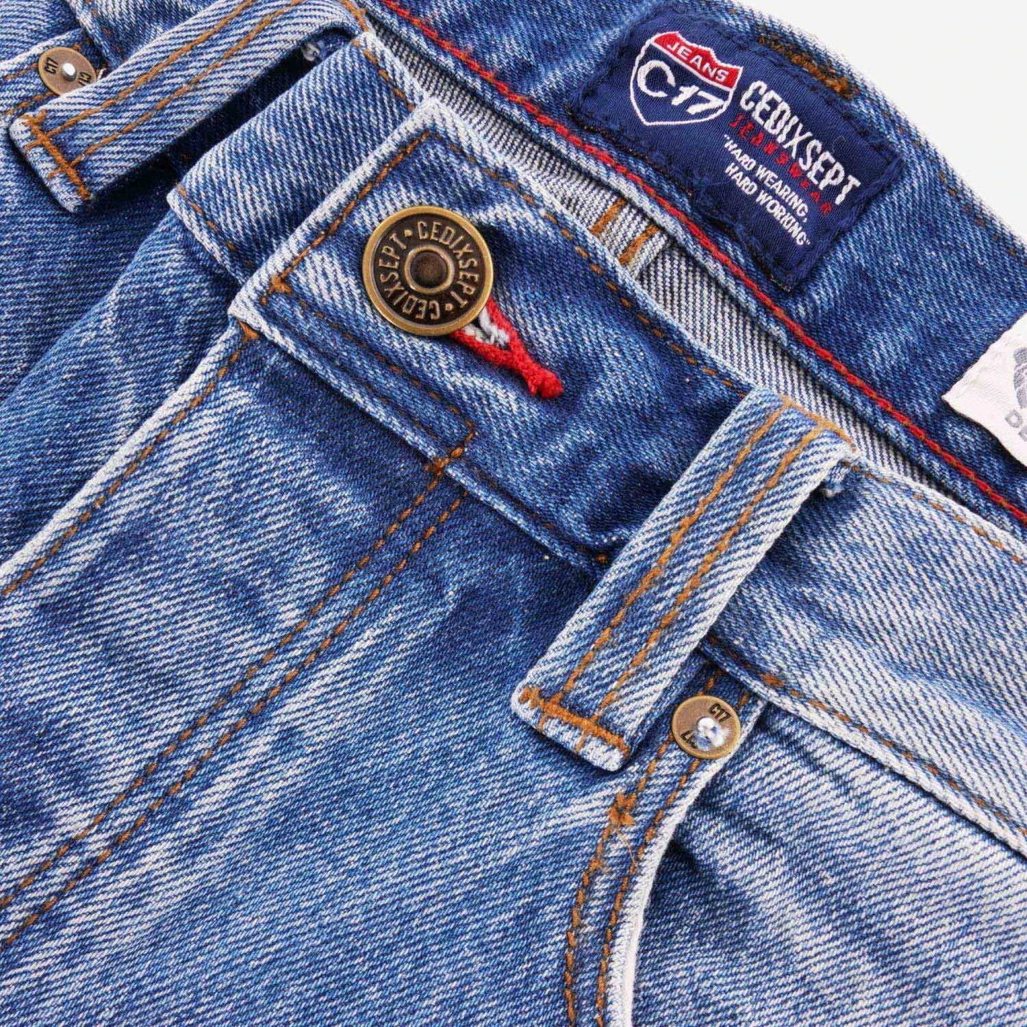 C17 - Cedixsept Jeans Cone Mills Denim Slim Straight Comfort Fit - 2 Year Vintage Wash 5 C17 - Cedixsept Jeans Cone Mills Denim Slim Straight Comfort Fit - 2 Year Vintage Wash - Image 5
