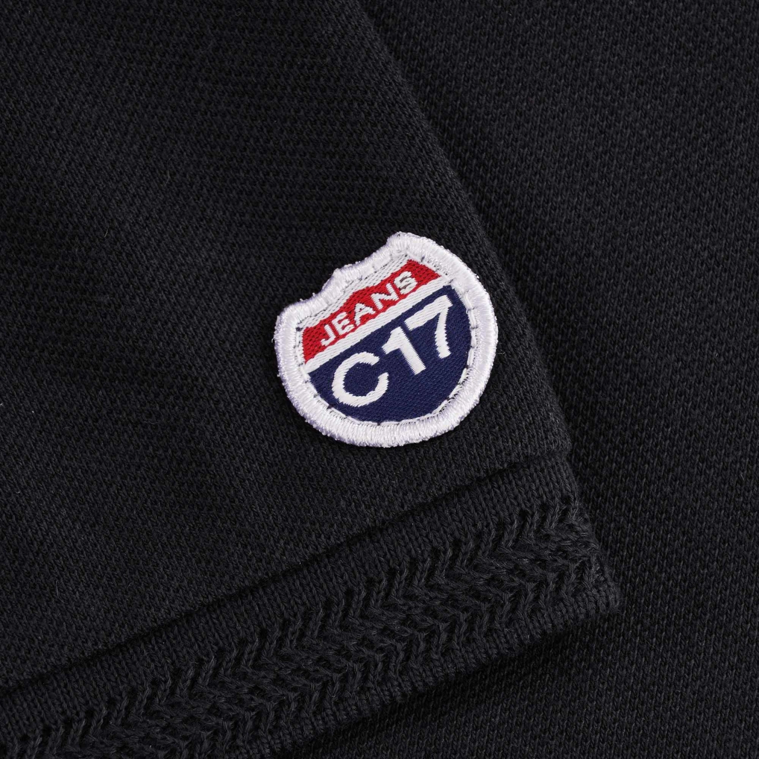 C17 - Cedixsept Jeans Oxford Pique Polo - Black 4 C17 - Cedixsept Jeans Oxford Pique Polo - Black - Image 4