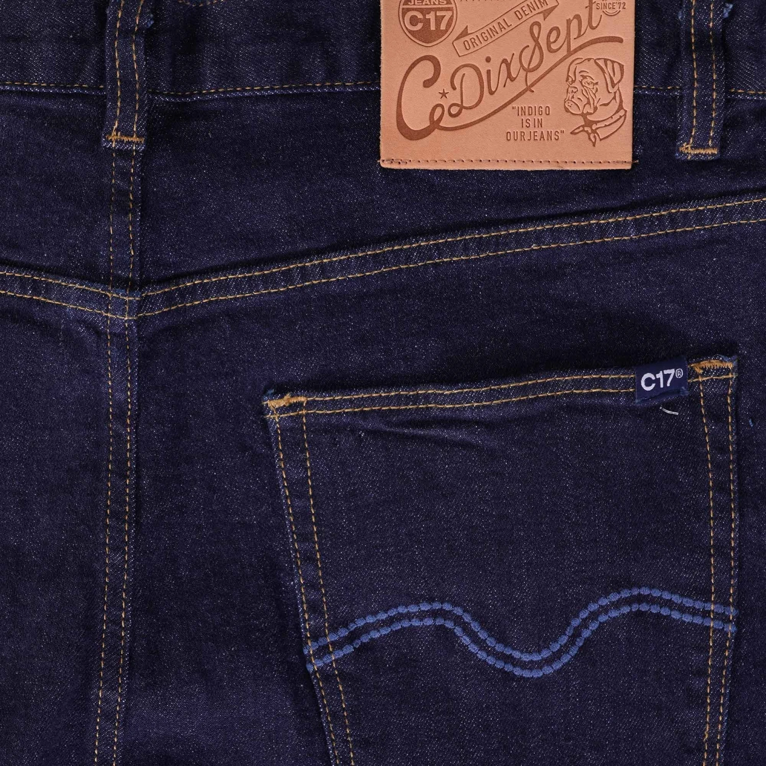C17 - Cedixsept Jeans Preshrunk Regular Tapered Fit Red Selvedge Jeans - Denim Blue 3 C17 - Cedixsept Jeans Preshrunk Regular Tapered Fit Red Selvedge Jeans - Denim Blue - Image 3