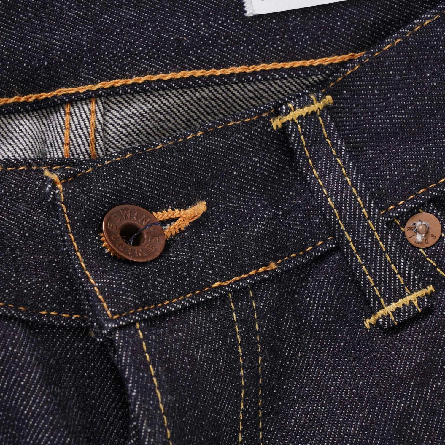 Edwin Nashville Red Listed Selvedge Denim - Unwashed 2 Edwin Nashville Red Listed Selvedge Denim - Unwashed - Image 2