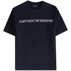 Emporio Armani Embroidered Logo T-Shirt - Blue Navy