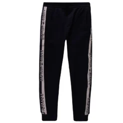 Emporio Armani Jacquard Logo Stripe Joggers - Navy