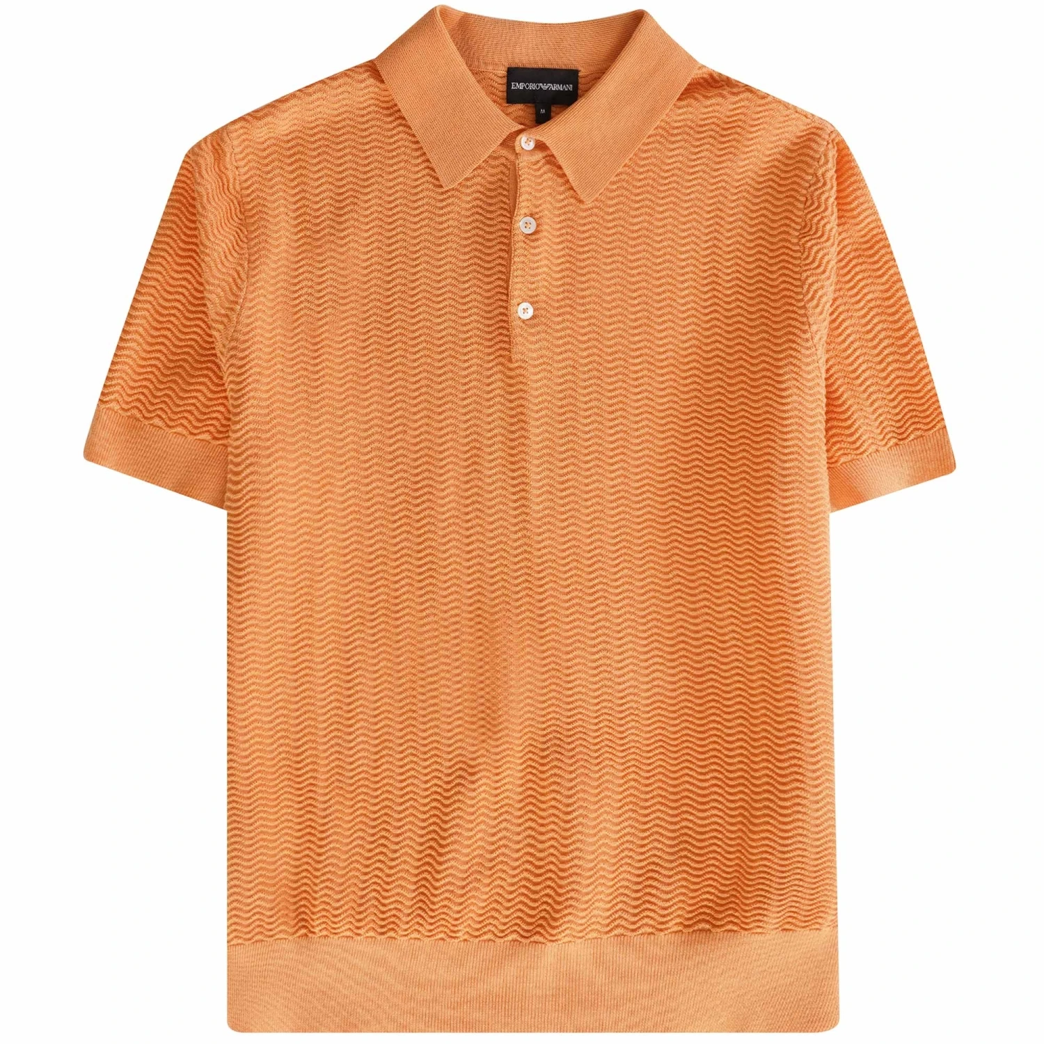 Emporio Armani Knitted Polo Shirt - Aran 1 Emporio Armani Knitted Polo Shirt - Aran