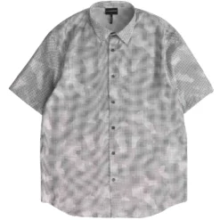 Emporio Armani Short Sleeve Pattern Woven Shirt - Pois