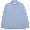 Far Afield Kier Knitted Polo - Silver Blue