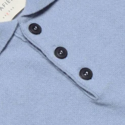 Far Afield Kier Knitted Polo - Silver Blue -Lacoste Cloth Shop far afield kier knitted polo silver blue p60298 890834 image