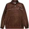 Fila Vintage Duke Velour 1/4 Zip With Piping - Brown Stone