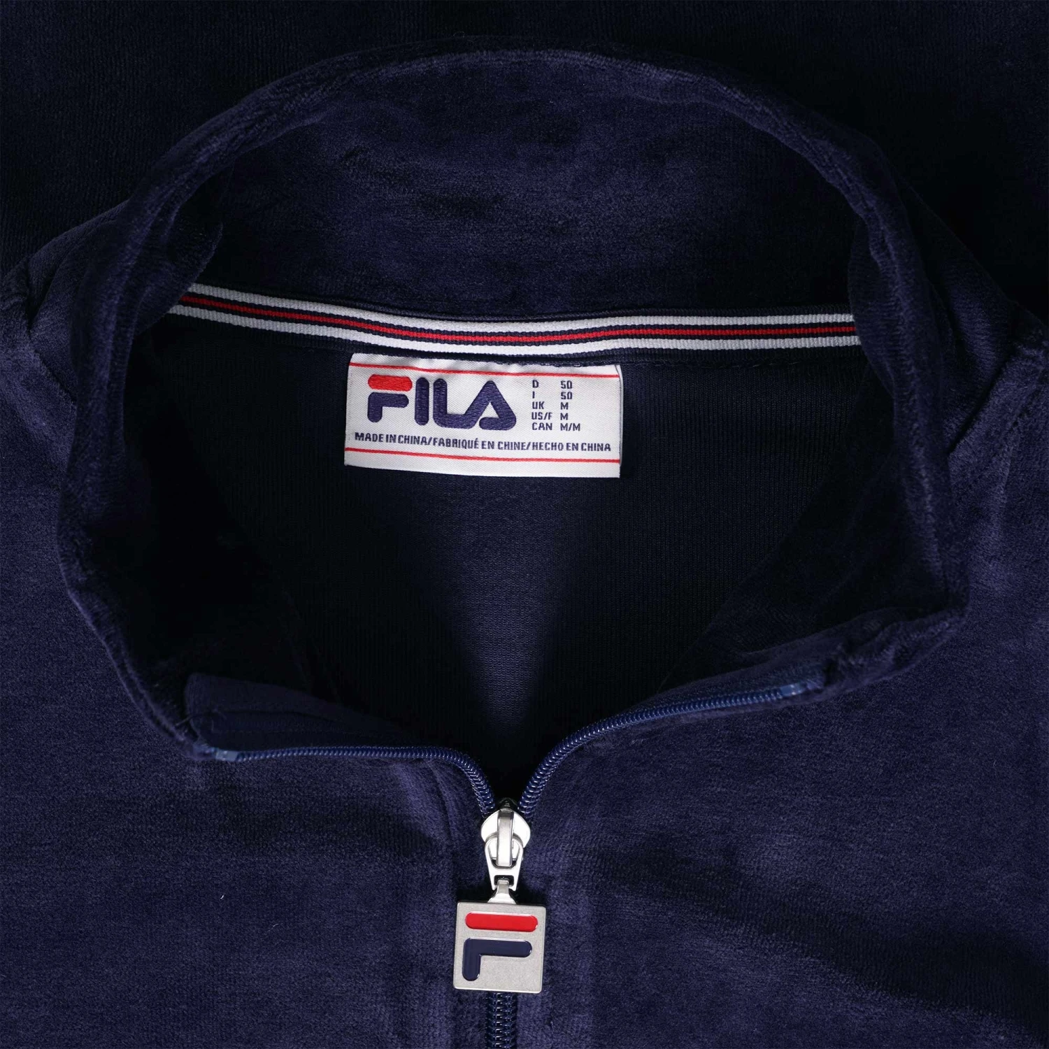 Fila Vintage Duke Velour 1/4 Zip With Piping - Navy 2 Fila Vintage Duke Velour 1/4 Zip With Piping - Navy - Image 2
