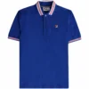 Fila Vintage Faraz Tipped Rib Polo Shirt - Bright Blue