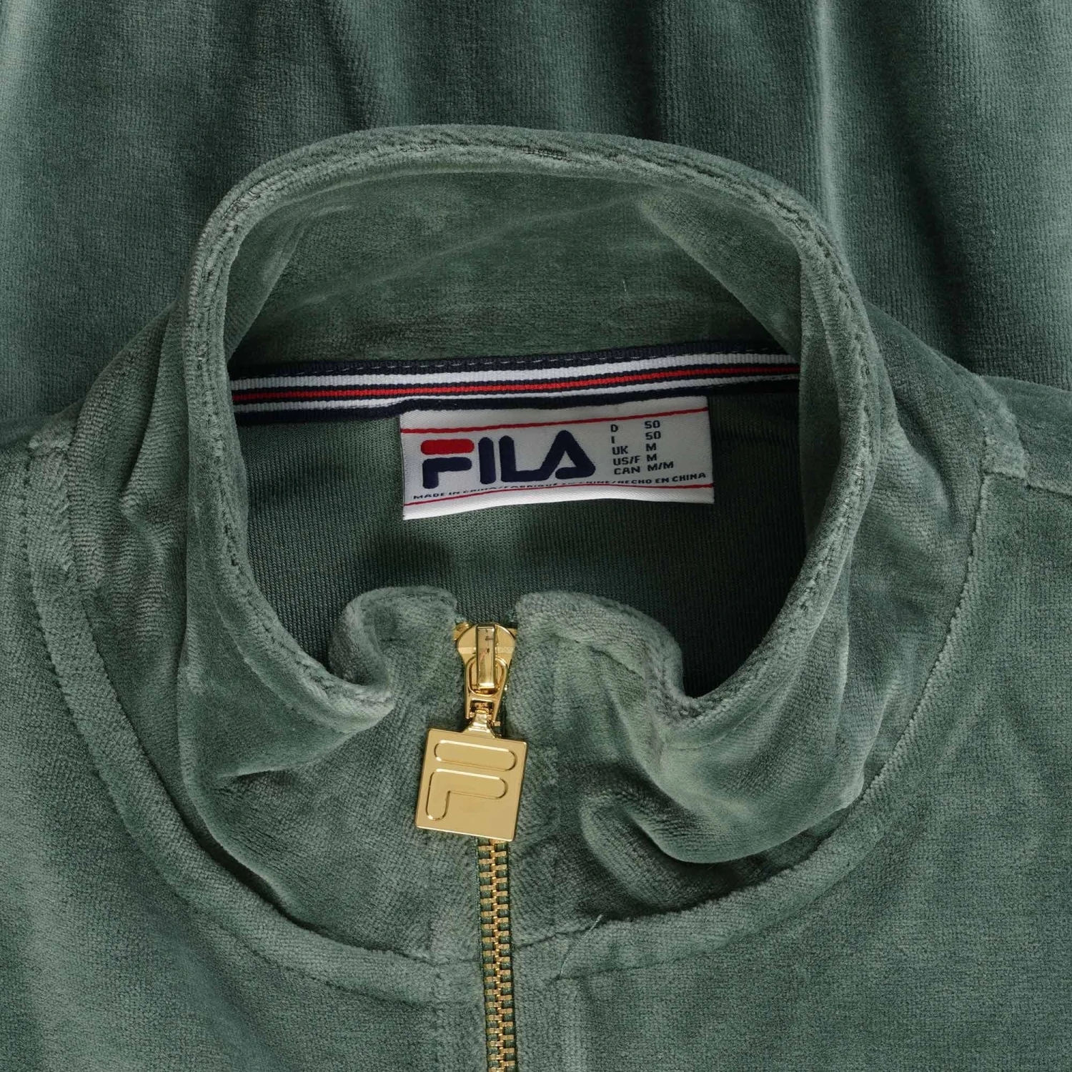 Fila Vintage Marc Velour Track Jacket - Dark Forest 2 Fila Vintage Marc Velour Track Jacket - Dark Forest - Image 2