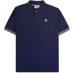 Fila Vintage Omari Heritage Stripe Polo Shirt - Navy