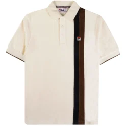 Fila Vintage Terra Colour Blocked Velour Polo - Gardenia