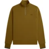 Fred Perry 1/2 Zip Track Top - Dark Caramel