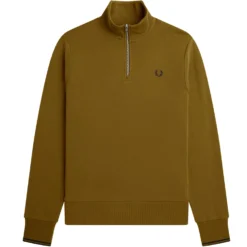 Fred Perry 1/2 Zip Track Top - Dark Caramel
