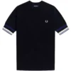 Fred Perry Bold Cuff Knitted T-Shirt - Navy
