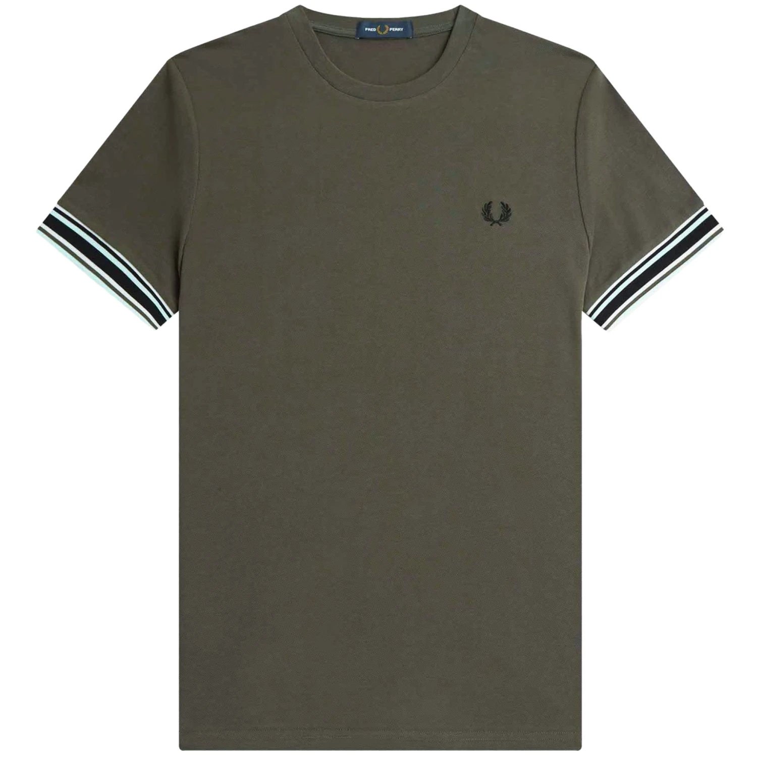 Fred Perry Bold Tipped Piqué T-Shirt - Field Green 1 Fred Perry Bold Tipped Piqué T-Shirt - Field Green