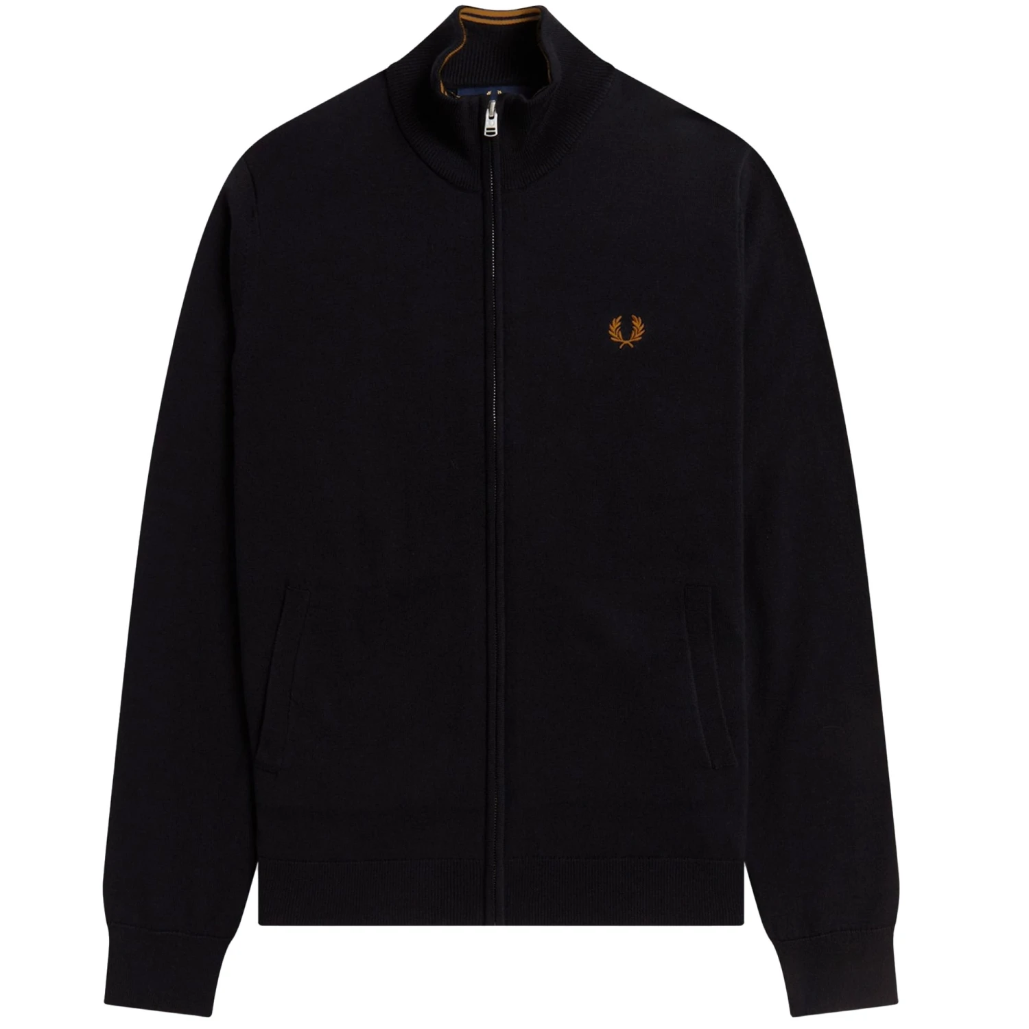 Fred Perry Classic Zip Through Cardigan - Black 1 Fred Perry Classic Zip Through Cardigan - Black