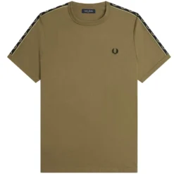 Fred Perry Contrast Tape Ringer T-Shirt - Shaded Stone