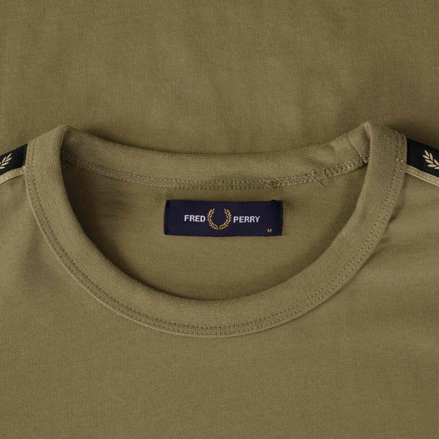 Fred Perry Contrast Tape Ringer T-Shirt - Shaded Stone 2 Fred Perry Contrast Tape Ringer T-Shirt - Shaded Stone - Image 2