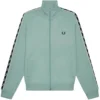 Fred Perry Contrast Taped Track Jacket - Silver Blue