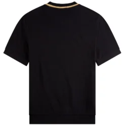 Fred Perry Crew Neck Pique T-Shirt - Black/Gold -Lacoste Cloth Shop fred perry crew neck pique t shirt black gold p58223 849368 image