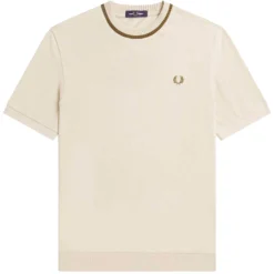 Fred Perry Crew Neck Piqué T-Shirt - Oatmeal