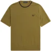 Fred Perry Crew Neck Pique T-Shirt - Shaded Stone