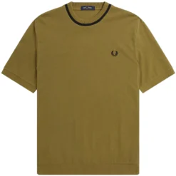 Fred Perry Crew Neck Pique T-Shirt - Shaded Stone