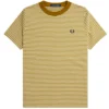 Fred Perry Fine Stripe Heavyweight T-Shirt - Oatmeal