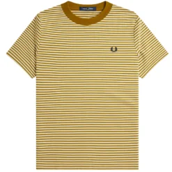 Fred Perry Fine Stripe Heavyweight T-Shirt - Oatmeal