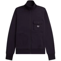 Fred Perry Funnel Neck Track Jacket - Black