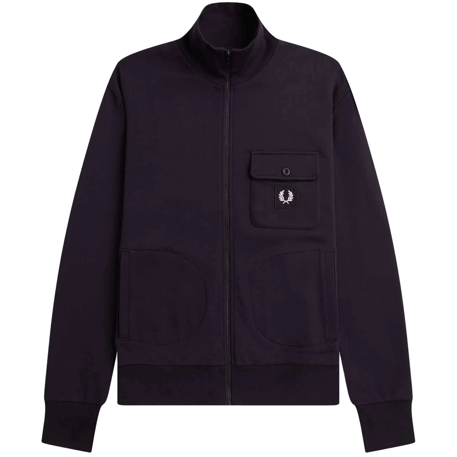 Fred Perry Funnel Neck Track Jacket - Black 1 Fred Perry Funnel Neck Track Jacket - Black