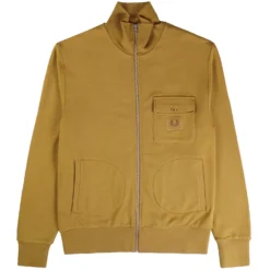 Fred Perry Funnel Neck Track Jacket - Dark Caramel