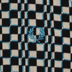 Fred Perry Glitch Chequerboard Knitted Shirt - Oyster 6 Fred Perry Glitch Chequerboard Knitted Shirt - Oyster -Lacoste Cloth Shop fred perry glitch chequerboard knitted shirt oyster p59457 877235 image