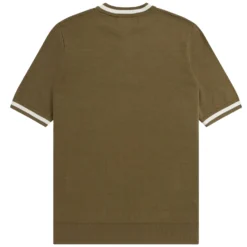 Fred Perry K5 Textured Front Knitted Henley - Shaded Stone -Lacoste Cloth Shop fred perry k5 textured front knitted henley shaded stone p57393 830744 image