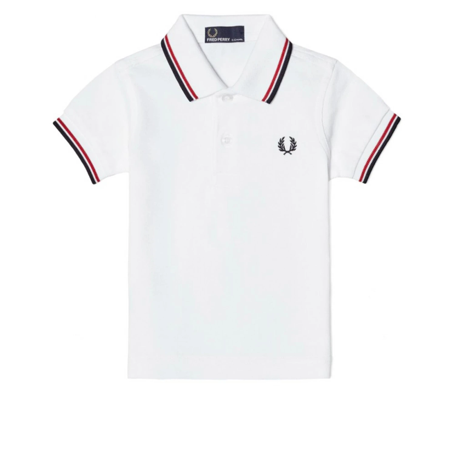Fred Perry Kids My First Fred Perry Shirt - White, Red & Navy 1 Fred Perry Kids My First Fred Perry Shirt - White, Red & Navy