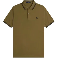 Fred Perry M3600 Polo Shirt - Shaded Stone And Black