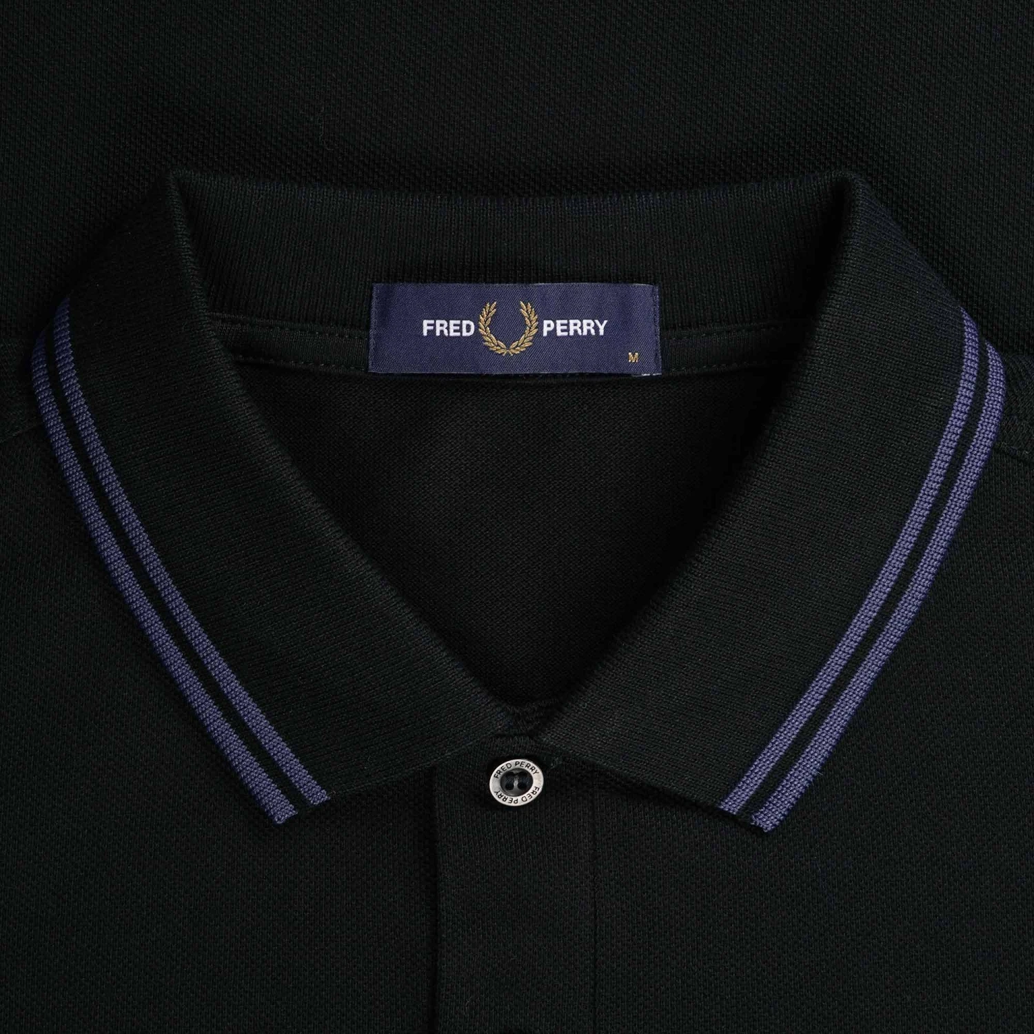 Fred Perry M3600 Twin Tipped Polo Shirt - Black And Midnight Blue 2 Fred Perry M3600 Twin Tipped Polo Shirt - Black And Midnight Blue - Image 2