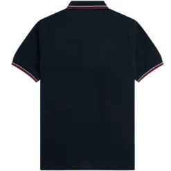 Fred Perry M3600 Twin Tipped Polo Shirt - Navy And Dusty Pink -Lacoste Cloth Shop fred perry m3600 twin tipped polo shirt navy and dusty pink p59478 877263 image