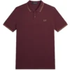 Fred Perry M3600 Twin Tipped Polo Shirt - Oxblood