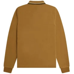 Fred Perry M3636 Long Sleeve Polo Shirt - Dark Caramel -Lacoste Cloth Shop fred perry m3636 long sleeve polo shirt dark caramel p59485 877635 image